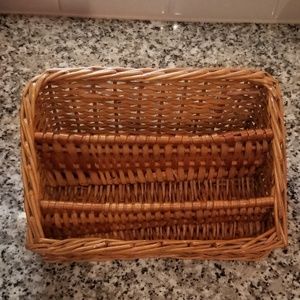 Wicker mail holder
